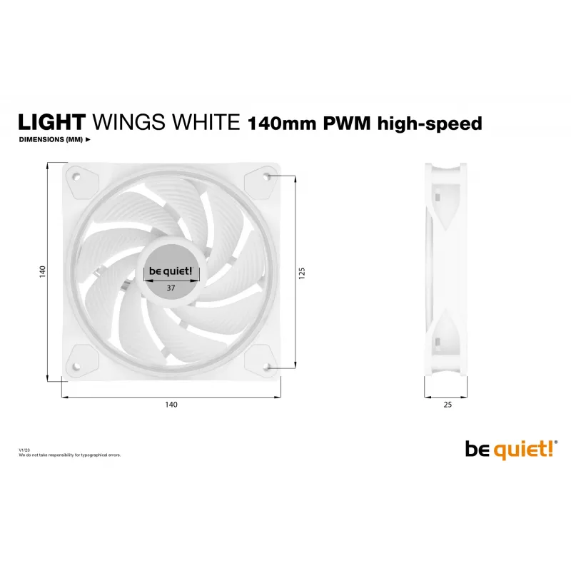 be quiet! Light Wings White 140mm PWM high-speed Triple-Pack | 14 cm ventiliatoriai (3 vnt.)