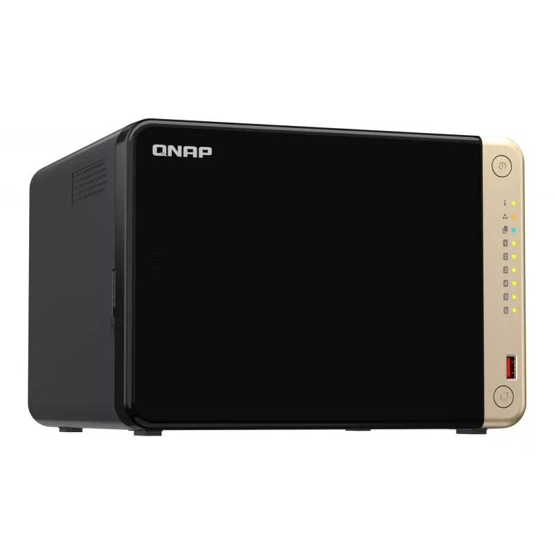 QNAP TS-664 NAS bokštinis Intel® Celeron® N5095 8 GB DDR4 0 TB QNAP QTS juodos, bronzinės spalvos