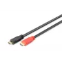 DIGITUS ASSMANN HDMI High Speed laidas su stiprintuvu, A tipo, M/M, 15m, Full HD, CE, aukso juoda