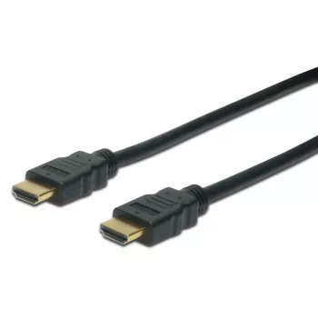 DIGITUS HDMI High Speed ryšio kabelis, tipo A M/M, 1 m su Ethernet, Ultra HD 60p, aukso juodas