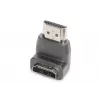 DIGITUS HDMI adapteris, tipas A, 90° kampu M/F, Ultra HD 60p, juodas auksinis