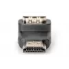 DIGITUS HDMI adapteris, tipas A, 90° kampu M/F, Ultra HD 60p, juodas auksinis