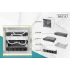 DIGITUS 10 colių tinklo rinkinys – 6U spinta, pilka lentyna, PDU, 8 prievadų jungiklis, CAT6 pataisų skydelis