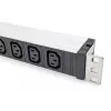 DIGITUS 1U aliumininis PDU stelažinis 9x C13 10A 230VAC 50/60Hz IEC C14 įvadas 10A saugiklis