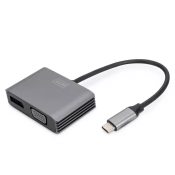DIGITUS USB-C 2-in-1 DisplayPort + VGA grafikos adapteris, 4K