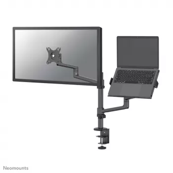Neomounts DS20-425BL2 Monitorinis laikiklis su nešiojamojo kompiuterio stovu 17-27 colių - vietą taupantis