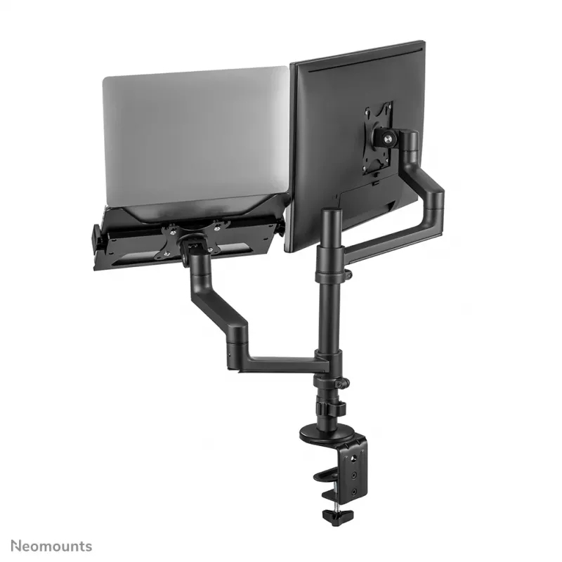 Neomounts DS20-425BL2 Monitorinis laikiklis su nešiojamojo kompiuterio stovu 17-27 colių - vietą taupantis