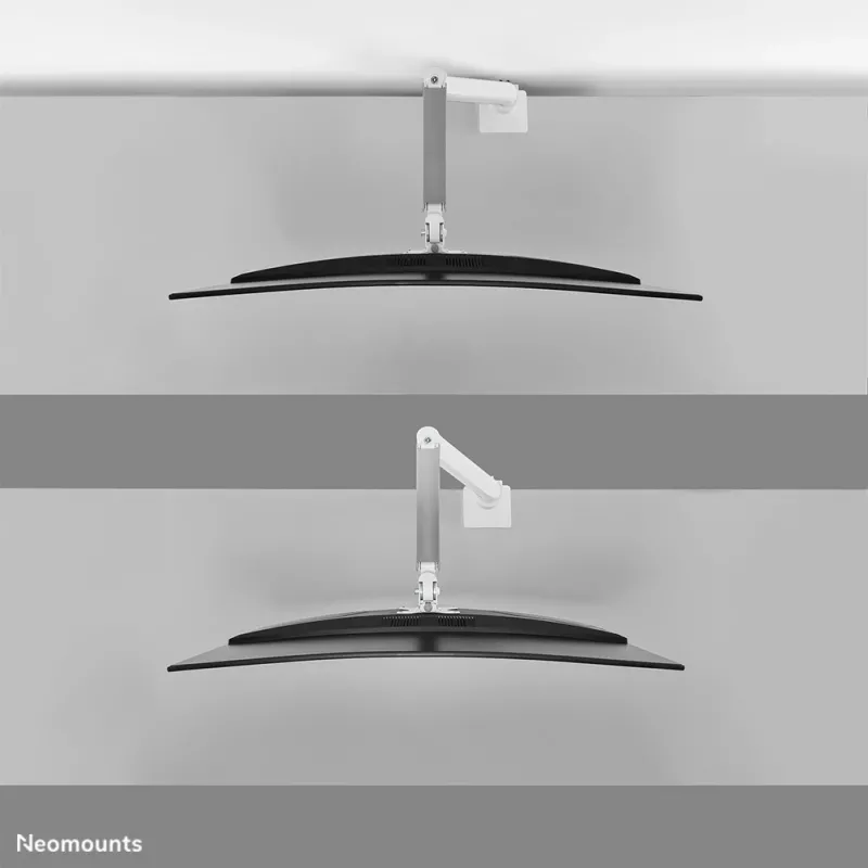 Neomounts DS70PLUS-450WH1 Monitoriaus laikiklis 17-49 col. – dujinė spyruoklė – Topfix – 180° stabdiklis