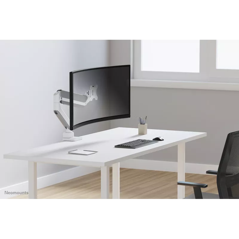 Neomounts DS70PLUS-450WH1 Monitoriaus laikiklis 17-49 col. – dujinė spyruoklė – Topfix – 180° stabdiklis