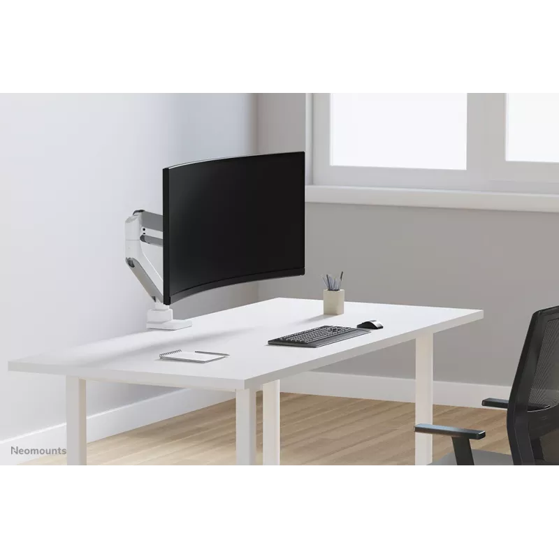 Neomounts DS70PLUS-450WH1 Monitoriaus laikiklis 17-49 col. – dujinė spyruoklė – Topfix – 180° stabdiklis