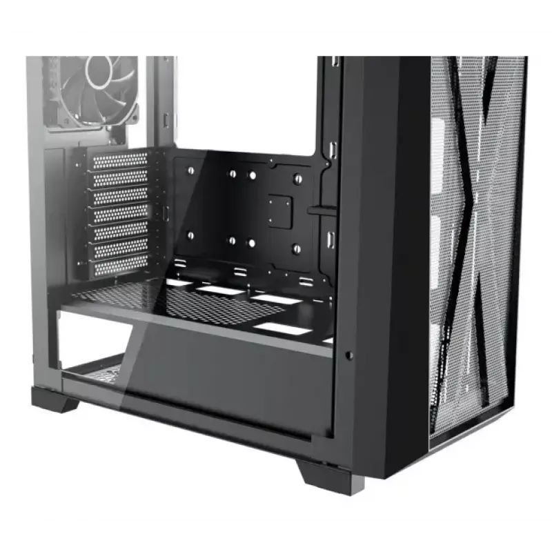 Korpusas XILENCE XG151 Midi Tower – juodas, ATX/Micro-ATX/Mini-ITX, maitinimo blokas apačioje, 2x 3,5 colio + 4x 2,5 colio vietos