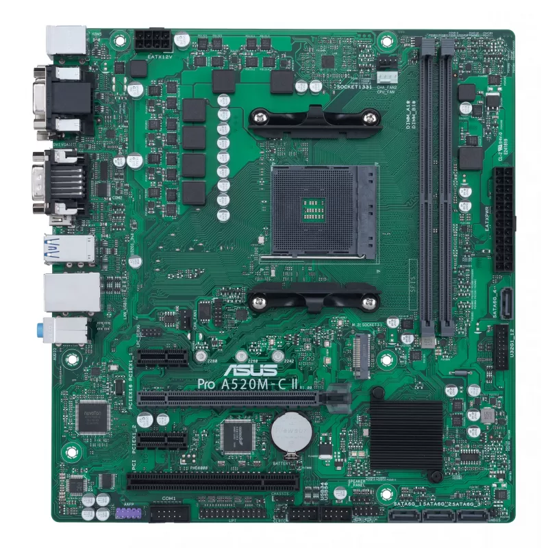 ASUS PRO A520M-C II/CSM AMD A520 Socket AM4 micro ATX pagrindinė plokštė