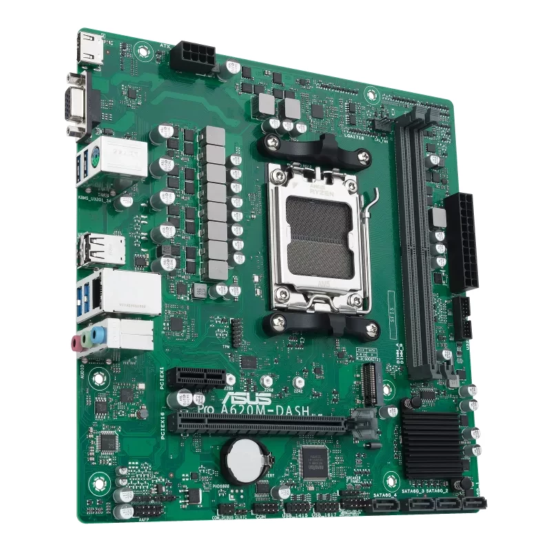 ASUS PRO A620M-DASH-CSM pagrindinė plokštė AMD A620 Socket AM5 micro ATX