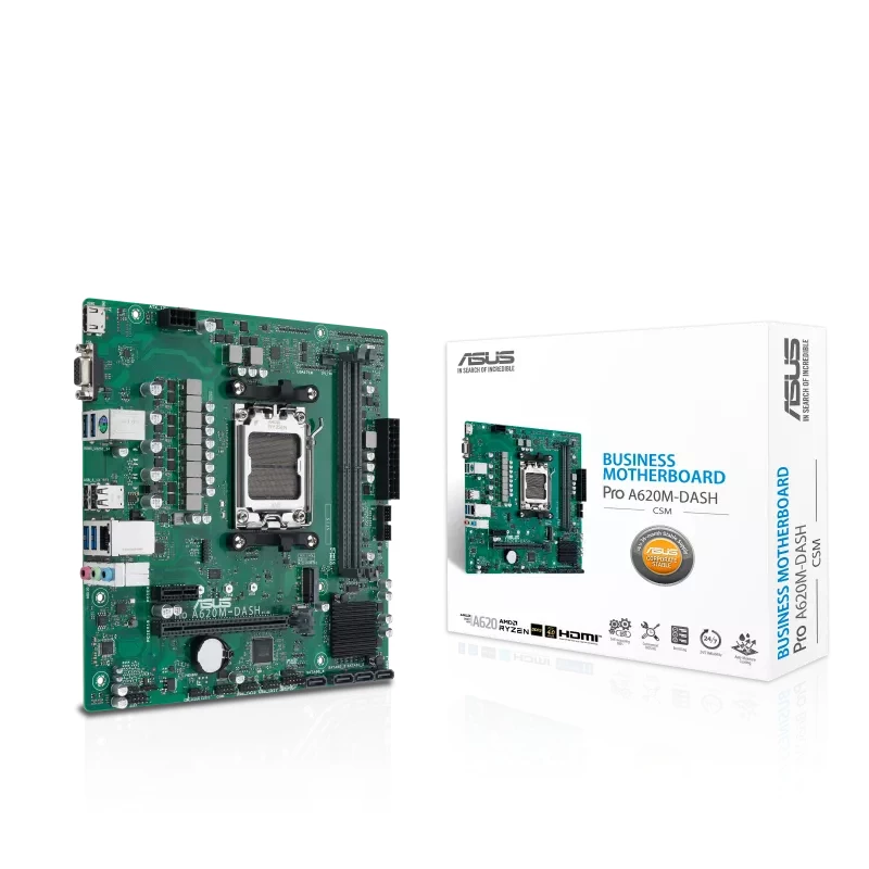 ASUS PRO A620M-DASH-CSM pagrindinė plokštė AMD A620 Socket AM5 micro ATX