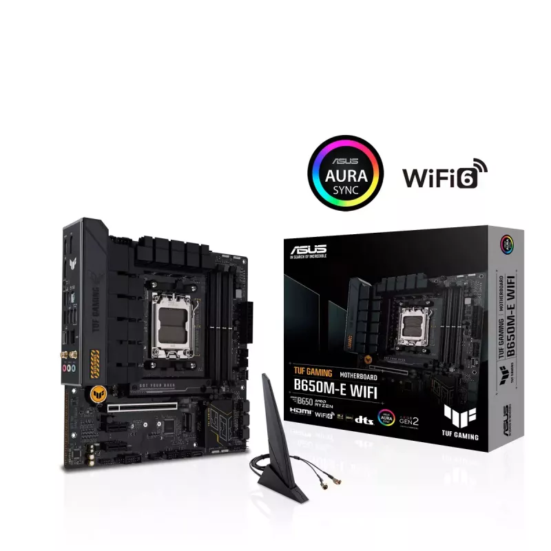 Motininė plokštė ASUS TUF GAMING B650M-E WIFI, AMD B650, Socket AM5, micro ATX, DDR5, 4x DIMM, 128GB, Wi-Fi 6, Bluetooth 5.2