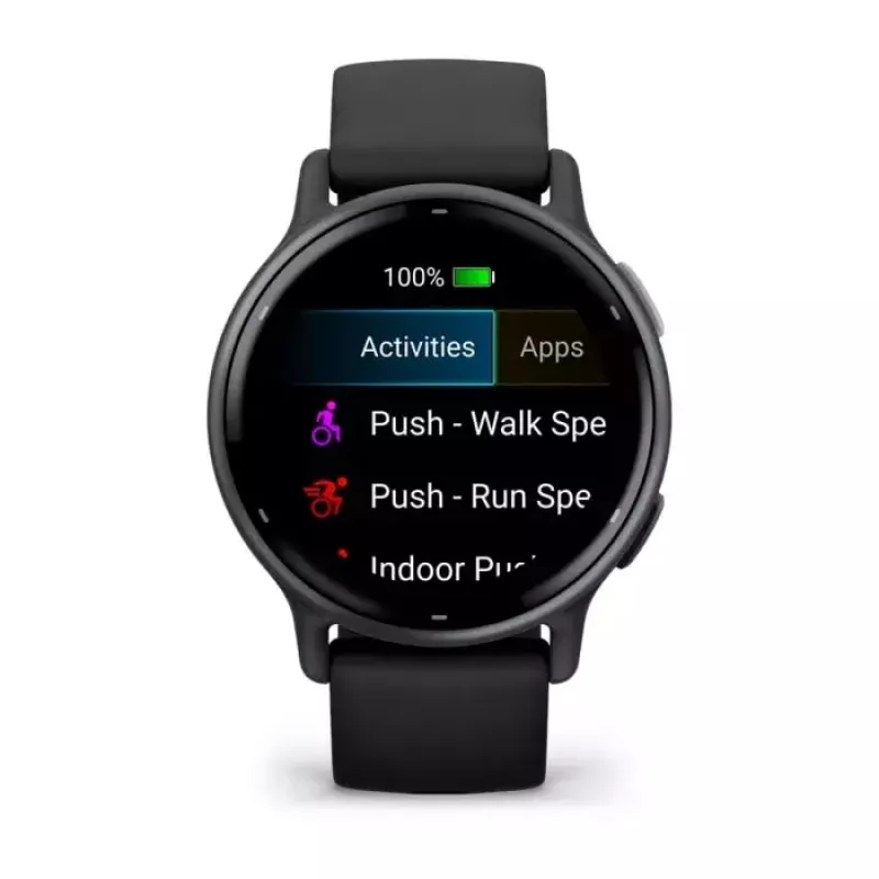 Išmanusis laikrodis GARMIN Vivoactive 5 Juodas — 42 mm korpusas, AMOLED 1,2 colio, GPS/GLONASS/Galileo, 5 ATM, optinis širdies ritmo matuoklis, SpO2, 11 dienų baterija