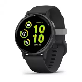 Išmanusis laikrodis GARMIN Vivoactive 5 Juodas — 42 mm korpusas, AMOLED 1,2 colio, GPS/GLONASS/Galileo, 5 ATM, optinis širdies ritmo matuoklis, SpO2, 11 dienų baterija