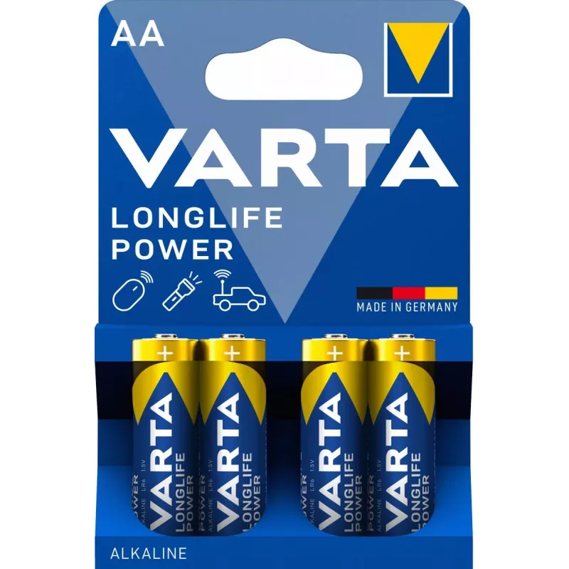 VARTA Longlife Power Mignon AA LR06 baterijos 4 vnt.