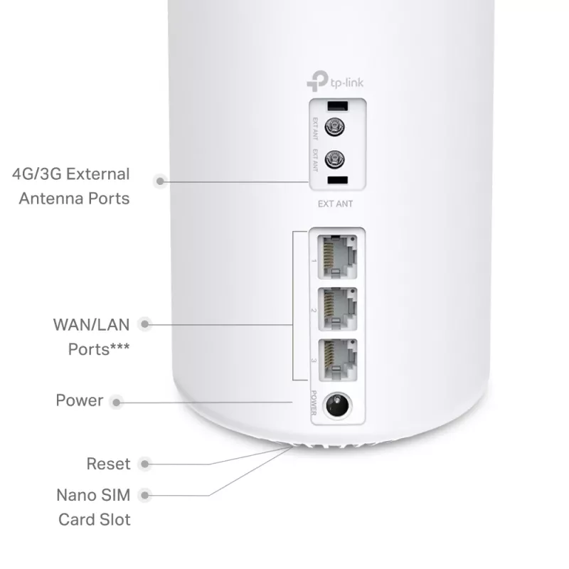 TP-Link Deco X50-4G 4G+ AX3000 viso namo „Mesh“ „WiFi 6“ maršrutizatorius, baltas
