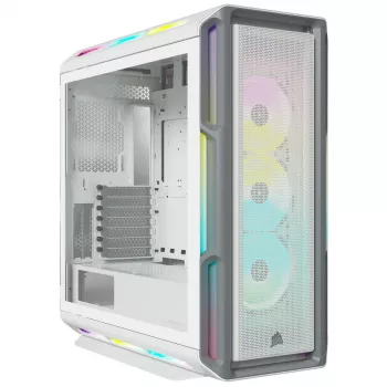 CORSAIR Icue 5000T vidutinio dydžio ATX kompiuterio korpusas - RGB - grūdintas stiklas - baltas