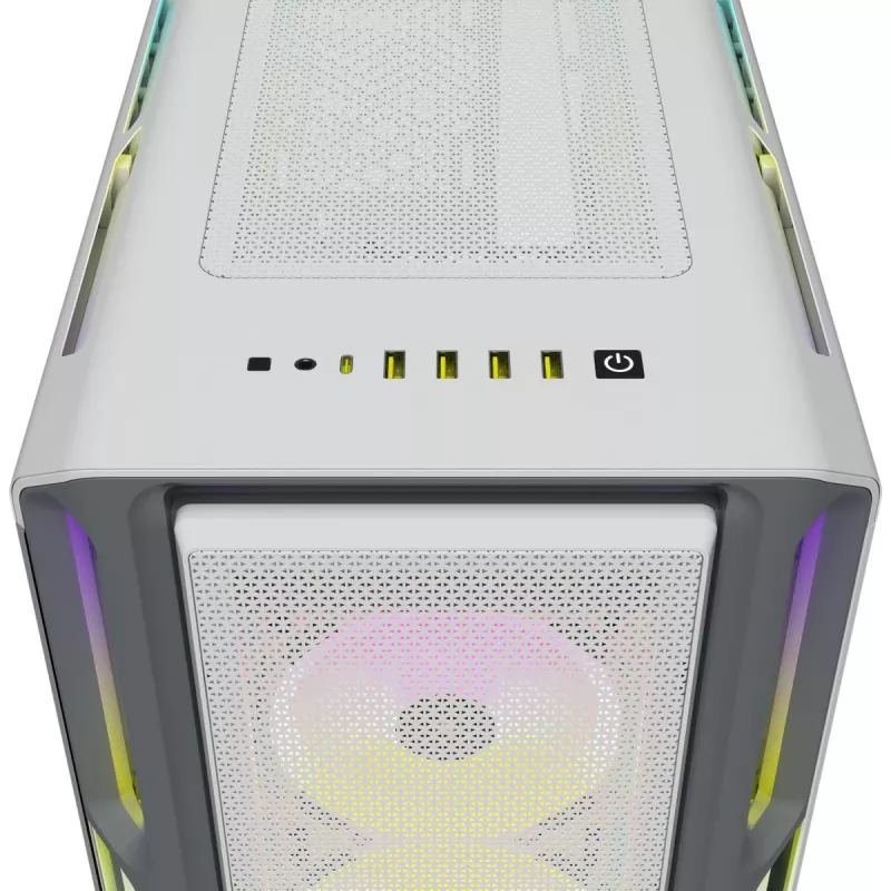 CORSAIR Icue 5000T vidutinio dydžio ATX kompiuterio korpusas - RGB - grūdintas stiklas - baltas