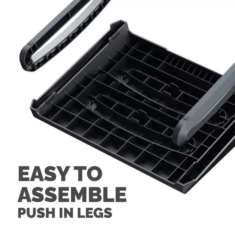 Fellowes Breyta ergonominė pakojė po stalu su tekstūruotu paviršiumi - juoda