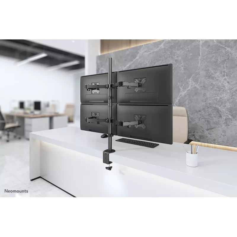 Neomounts FPMA-D550D4BLACK Monitorinis laikiklis 13-32 colių, Clamp/Grommet, 6 kg, 33 cm (13 col.), 81.3 cm (32 col.), 100 x 100 mm, Juodas
