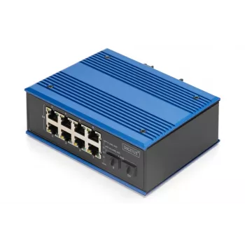 DIGITUS Industrial 8+2 Gigabit Ethernet PoE komutatorius 8 prievadai GE PoE RJ45 2 GE SFP prievadai
