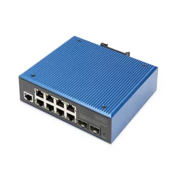 DIGITUS Industrial 8+2 Port L2 Valdomas Gigabit Ethernet Switch 8x GE RJ45 + 2 SFP prievadai