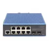 DIGITUS Industrial 8+2-Port Gigabit L2 valdomas Ethernet POE jungiklis 8xGE RJ45 + 2 SFP prievadai IEEE802.3at (30W)