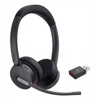 Yealink WH64 Hybrid Dual UC belaidė ausinė ant galvos, DECT+Bluetooth, biuro/kontaktų centro, juoda