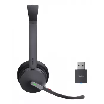 Yealink WH64 Hybrid Dual UC belaidė ausinė ant galvos, DECT+Bluetooth, biuro/kontaktų centro, juoda