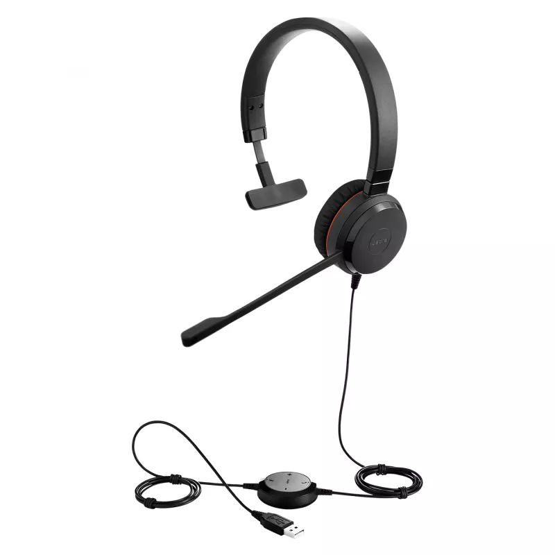 Jabra Evolve 20SE UC Mono, laidinė ausinė, biurui / skambučių centrui, 150 - 7000 Hz, 142 g, juoda