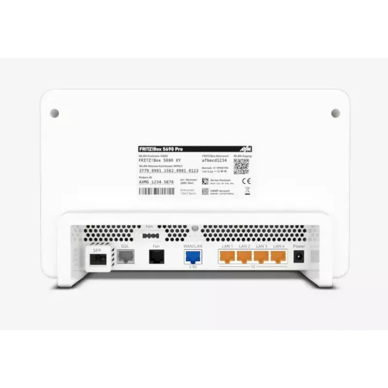 FRITZ!Box 5690 Pro belaidis maršrutizatorius Gigabit Ethernet Tri-band (2,4 GHz / 5 GHz / 5 GHz) Baltas