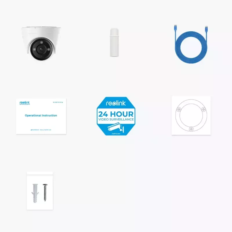 IP apsaugos kamera Reolink P434 4K, kupolinė, 8 MP, 3840×2160, PoE/DC, 2.8–8 mm, IR naktinis 30 m, microSD iki 256 GB