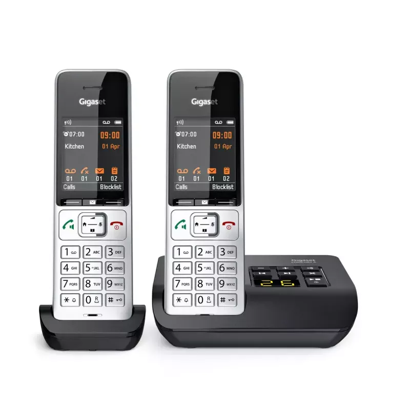 Analoginis/DECT belaidis telefonas Gigaset COMFORT 500A duo (sidabrinis/juodas)
