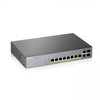 Zyxel GS1350-12HP-EU0101F valdomas L2 gigabitinis Ethernet PoE tinklo jungiklis, pilkas