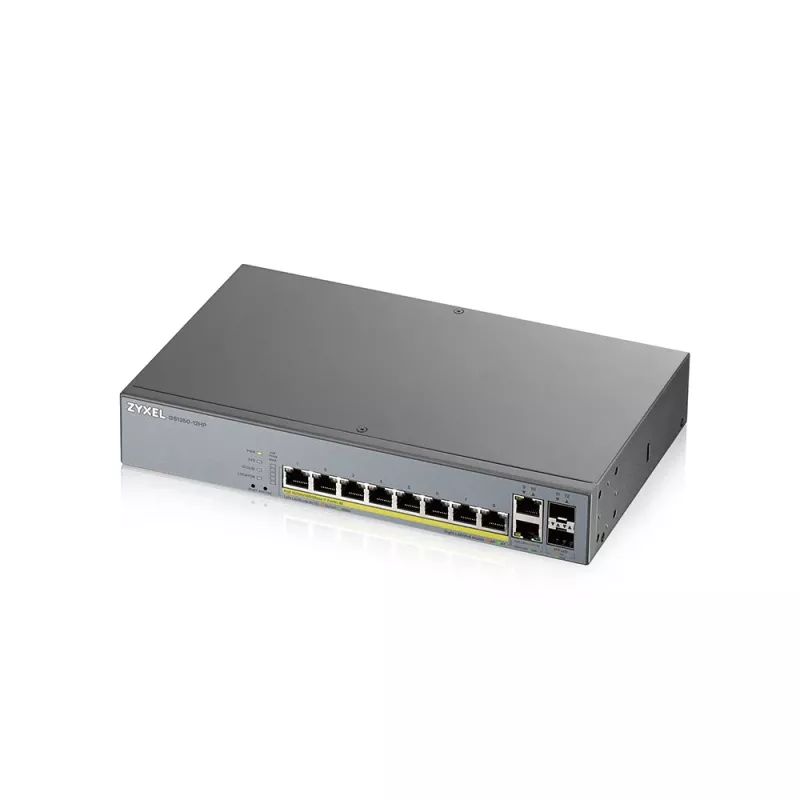Zyxel GS1350-12HP-EU0101F valdomas L2 gigabitinis Ethernet PoE tinklo jungiklis, pilkas