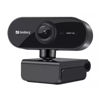 Sandberg USB Webcam Flex 1080P HD, 2 MP, 1920 x 1080 pikselių, Full HD, 30 kadrų/s, USB, Juoda