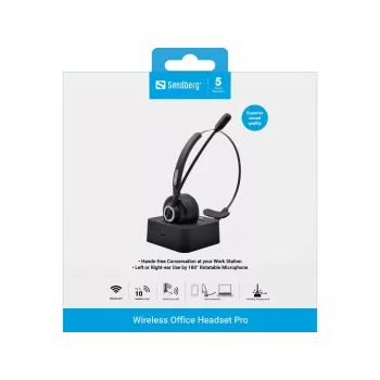 Sandberg Wireless Office Headset Pro belaidės ausinės su mikrofonu