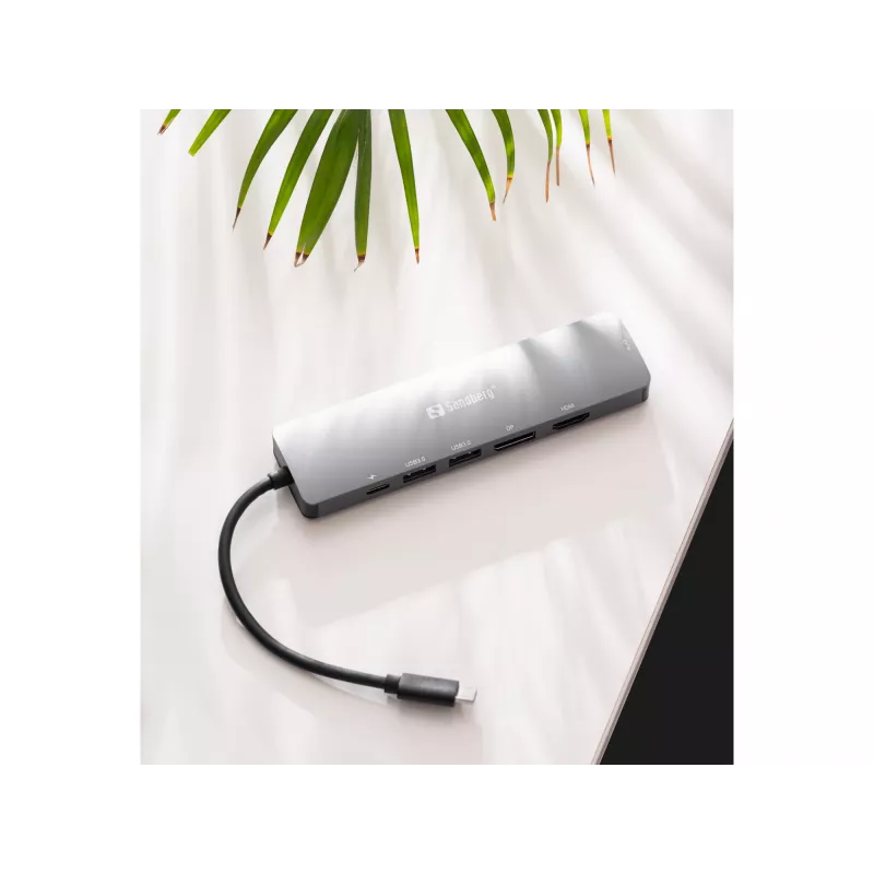 Sandberg USB-C 8K Display Dock USB 3.2 Gen 1 Type-C 100W Power Delivery
