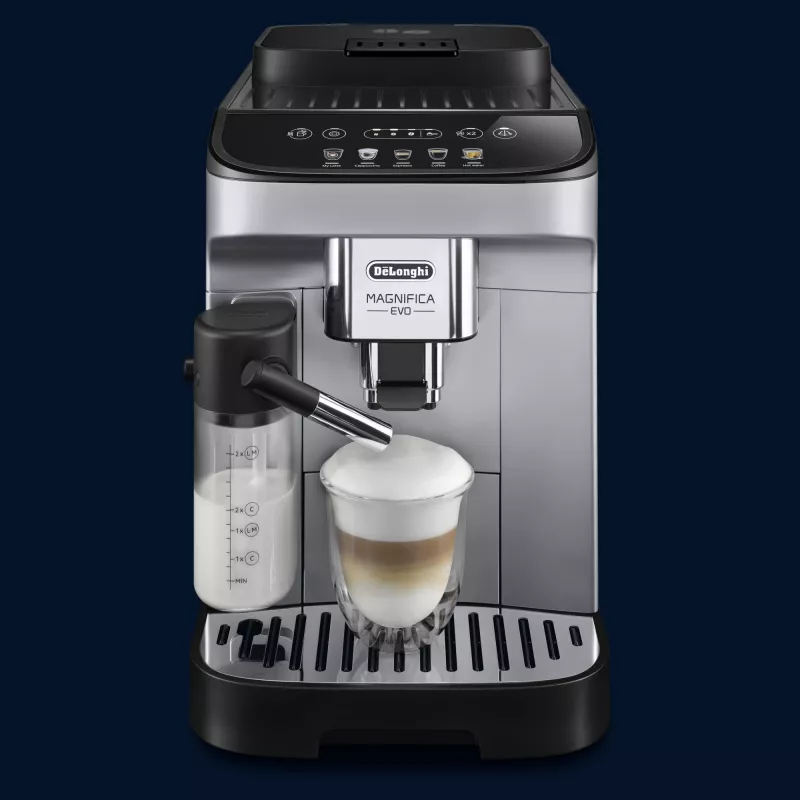 Kavos aparatas De'Longhi Magnifica ECAM 290.61.SB – pilnai automatinis, 1,8 L vandens bakas, liečiamasis valdymas, 1450 W, sidabrinis