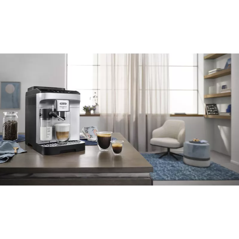 Kavos aparatas De'Longhi Magnifica ECAM 290.61.SB – pilnai automatinis, 1,8 L vandens bakas, liečiamasis valdymas, 1450 W, sidabrinis