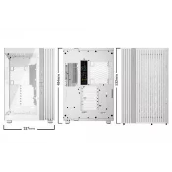 PC korpusas be quiet! LIGHT BASE 900 DX White Full Tower – ATX/EATX, stiklinis šonas, RGB, max GPU 495 mm, aušintuvo aukštis 190 mm