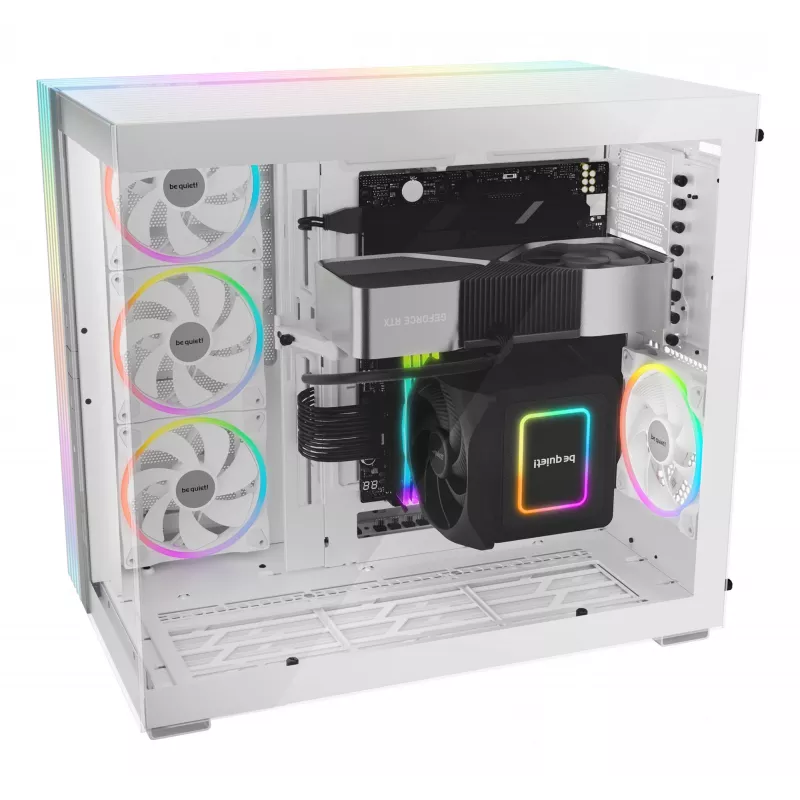 PC korpusas be quiet! LIGHT BASE 900 DX White Full Tower – ATX/EATX, stiklinis šonas, RGB, max GPU 495 mm, aušintuvo aukštis 190 mm