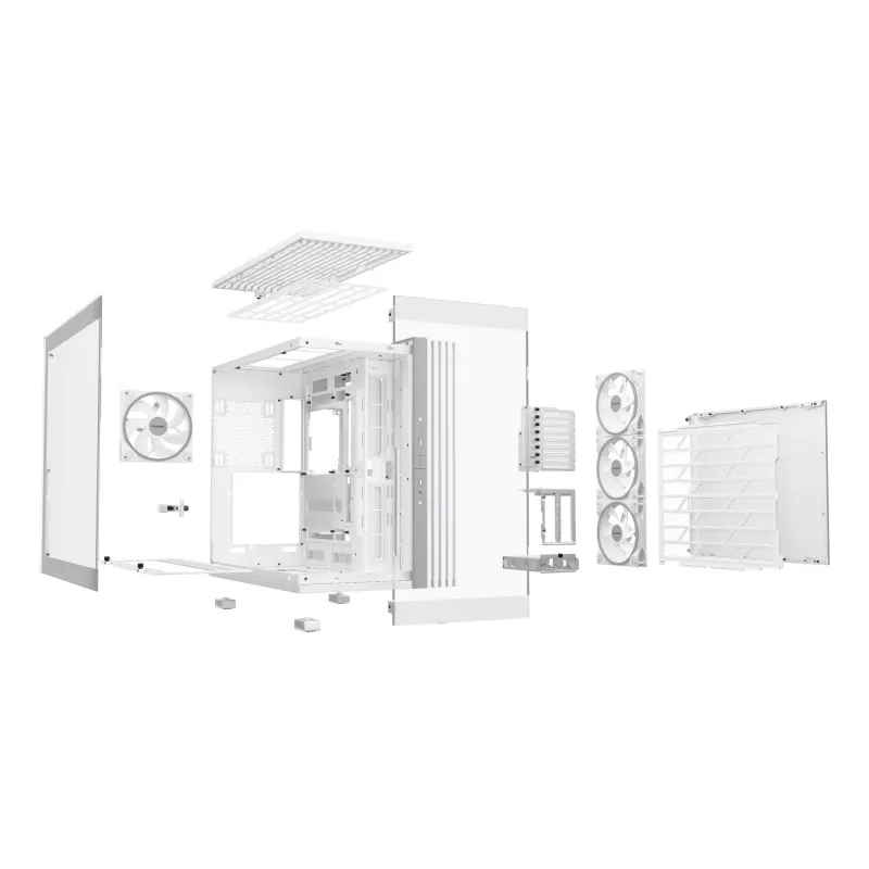 PC korpusas be quiet! LIGHT BASE 900 DX White Full Tower – ATX/EATX, stiklinis šonas, RGB, max GPU 495 mm, aušintuvo aukštis 190 mm