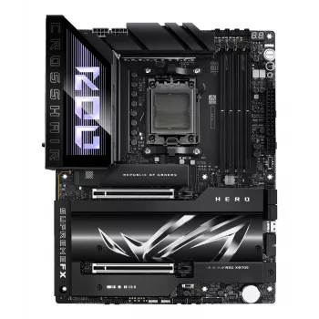 Motininė plokštė ASUS ROG CROSSHAIR X870E HERO — AMD X870E, lizdas AM5, ATX, 4× DDR5 DIMM, 192 GB, Wi‑Fi 7, Bluetooth 5.4