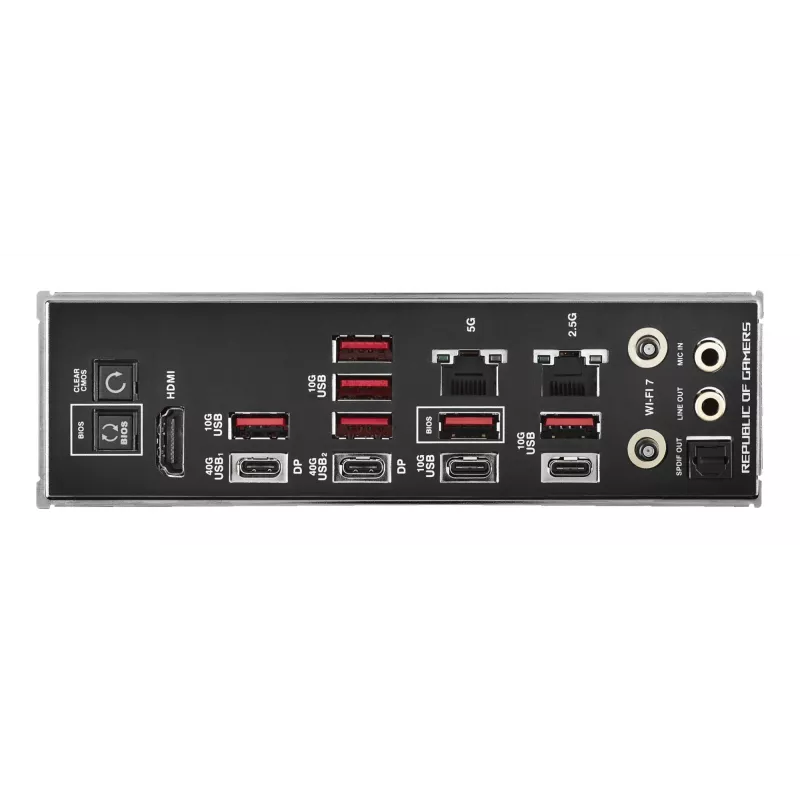 Motininė plokštė ASUS ROG CROSSHAIR X870E HERO — AMD X870E, lizdas AM5, ATX, 4× DDR5 DIMM, 192 GB, Wi‑Fi 7, Bluetooth 5.4