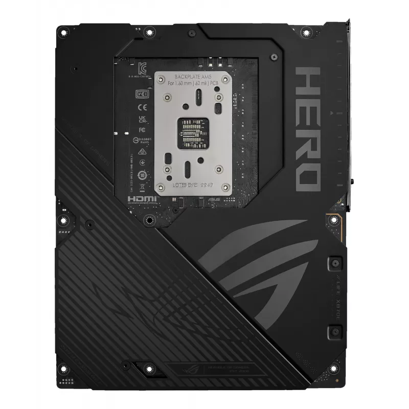 Motininė plokštė ASUS ROG CROSSHAIR X870E HERO — AMD X870E, lizdas AM5, ATX, 4× DDR5 DIMM, 192 GB, Wi‑Fi 7, Bluetooth 5.4
