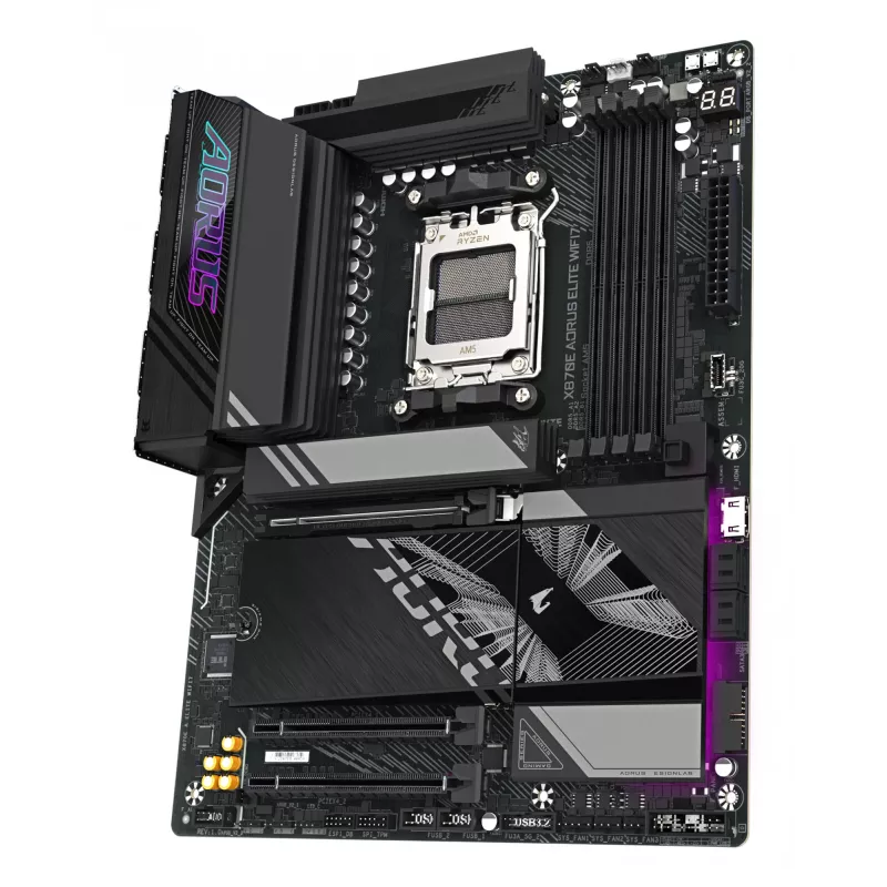 Pagrindinė plokštė GIGABYTE X870E AORUS ELITE WIFI7 ATX, AMD X870E, lizdas AM5, DDR5, 4x DIMM, Wi‑Fi 7, 2.5Gb LAN